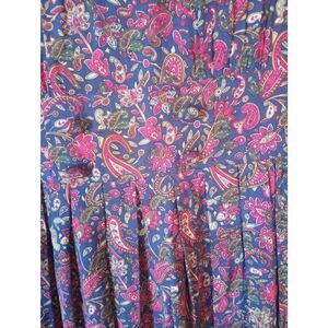 Vintage' 80s Karin Stevens petites Paisley long dress, granny core, cottage core